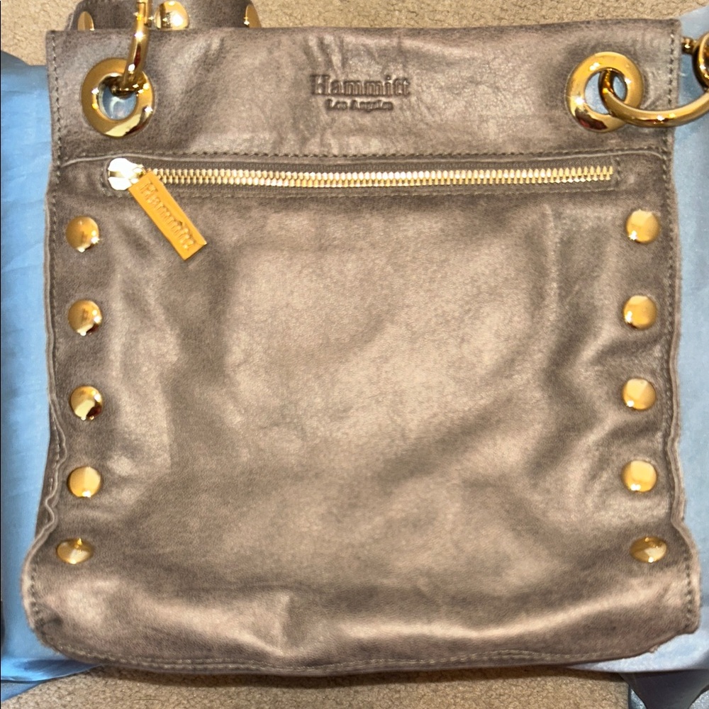 Hammett Medium Leather Tony Bag in Pewter - Picture 2 of 15